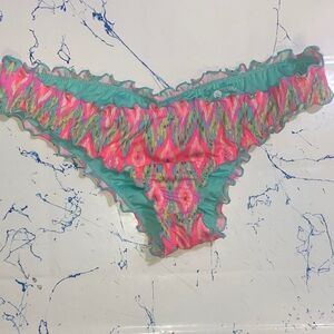 Shade & Shore Kids' Pink and Green Ruffled Swim Bottoms